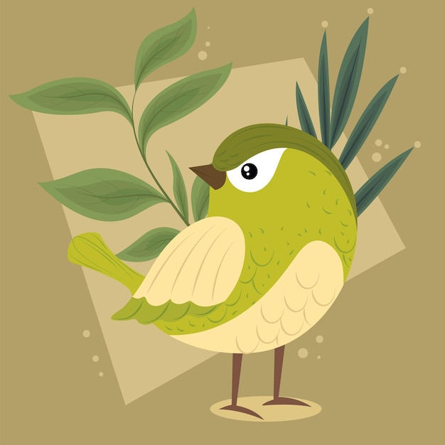Bird with foliage