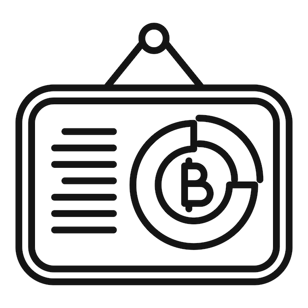 bitcoin board icon outline vector chart bar graph
