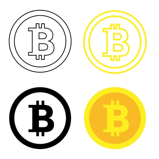 bitcoin. crypto currency coin symbol. coin in flat and in outline style. editable. cold bitcoin icon. vector illustration isolated on white background
