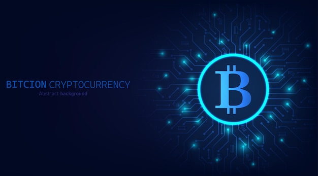 bitcoin cryptocurrency technology on circuit board abstract background design for cryptocurrency