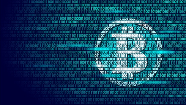 Bitcoin digitaalinen kryptovaluuttamerkki binäärikoodin numero, Big data