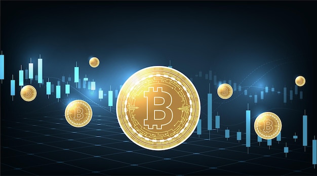 Bitcoin trading market data chart Financial growth and Investment design concept