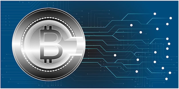 bitcoin vector design around with circle circuit board for cryptocurrency for future business