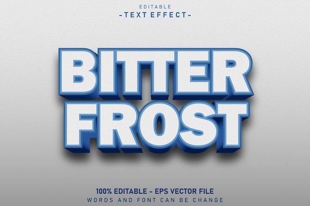 bitter frost editable text effect 3 d emboss style Design