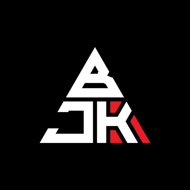 BJK triangle letter logo design with triangle shape BJK triangle logo design monogram BJK triangle vector logo template with red color BJK triangular logo Simple Elegant and Luxurious Logo