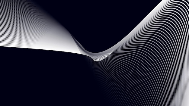 Black abstract background with curve line for backdrop or presentation