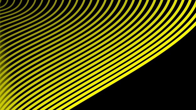 black abstract backround with yellow curve line for backdrop or presentation
