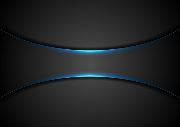 black abstract tech background with blue glowing light