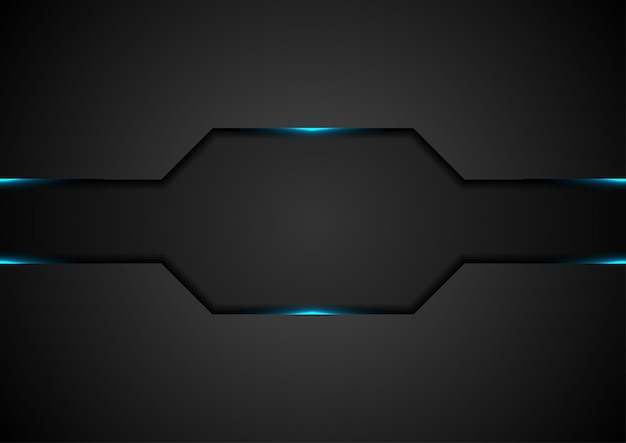 black abstract tech background with blue light
