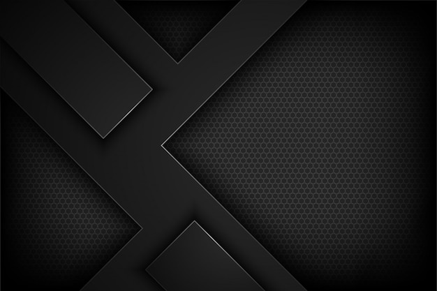 black abstract vector background with overlapping characteristics.