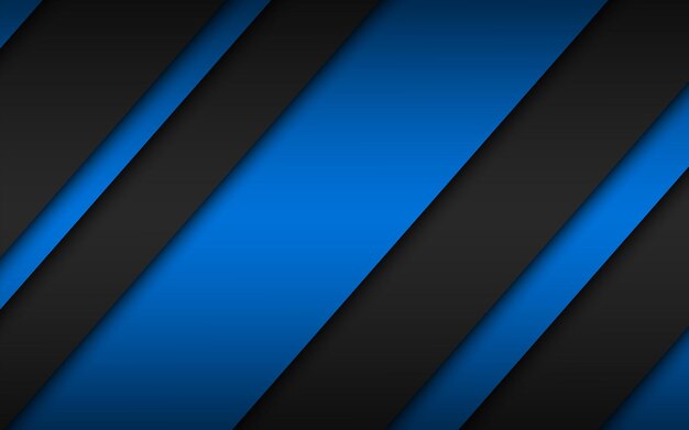 Black and blue modern material design Corporate template with overlapped layers for your business Vector abstract widescreen background