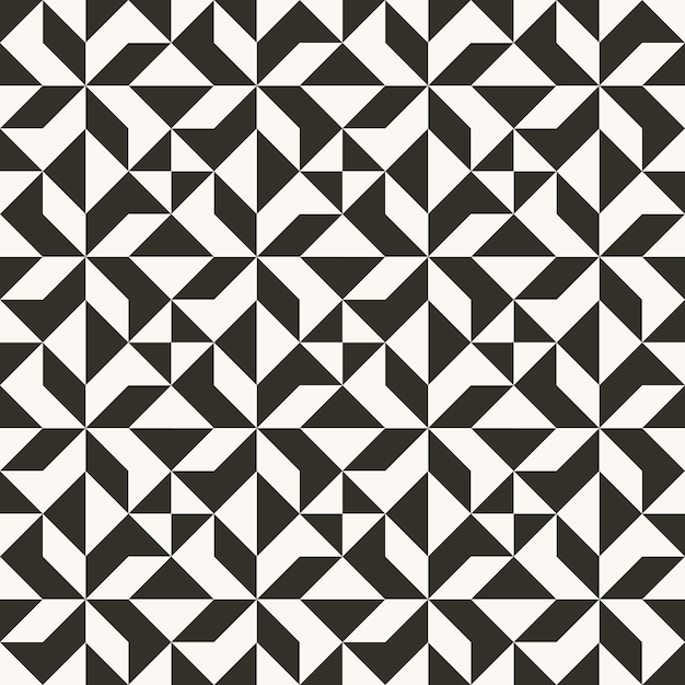 Black and white abstract geometric quilt pattern