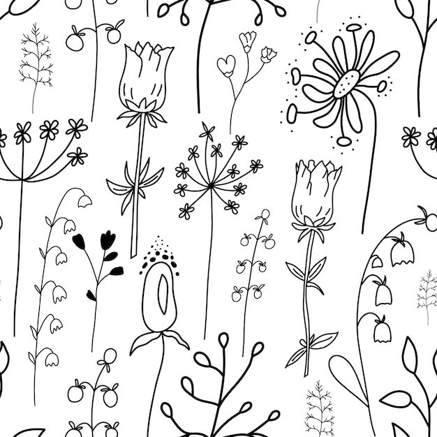 Black and White Floral Pattern