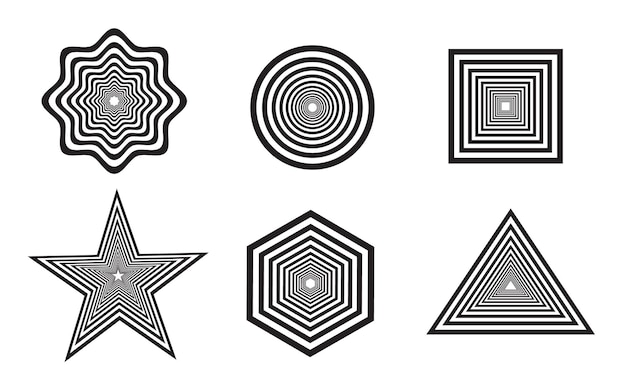 Black and white geometry shape sets