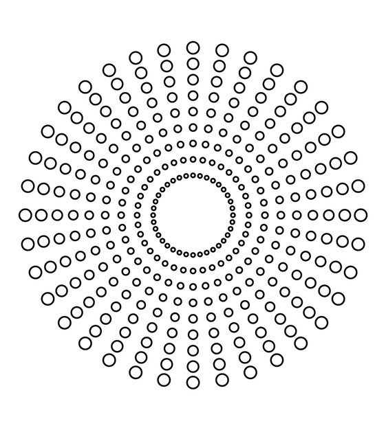 black and white Halftone circle design a collection of round dotted frames circular pattern