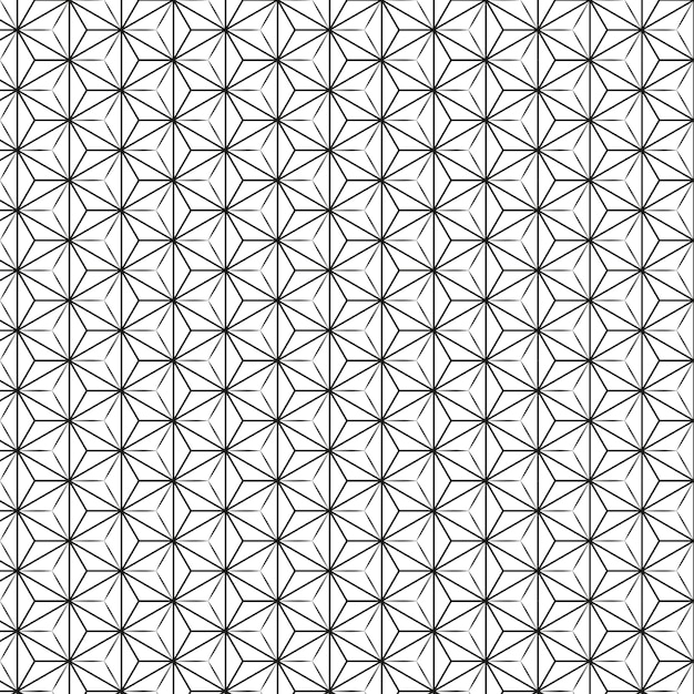 Black and white Japanese asanoha pattern design
