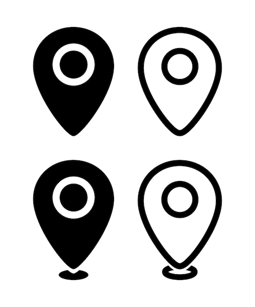 Black and white location marker