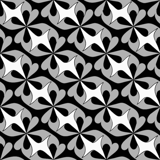 black and white seamless monochrome geometric groovy pattern