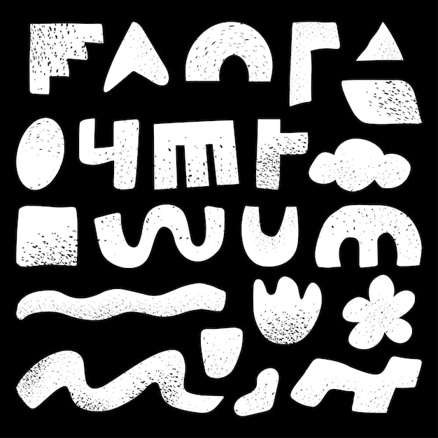 black and white simple uneven ripple shapes a set of vector design elements