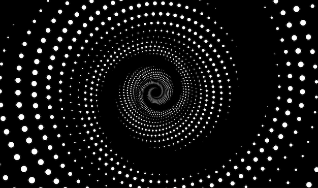 black and white spirl halftone background
