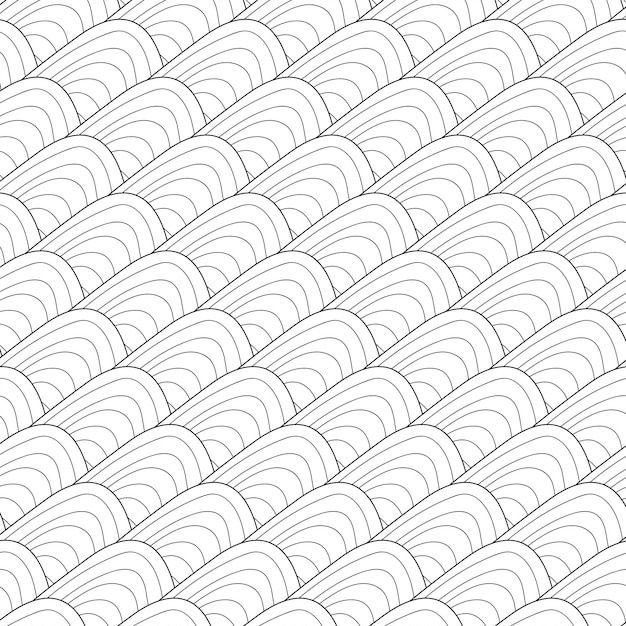 Black and white wave pattern seamlessly tiling
