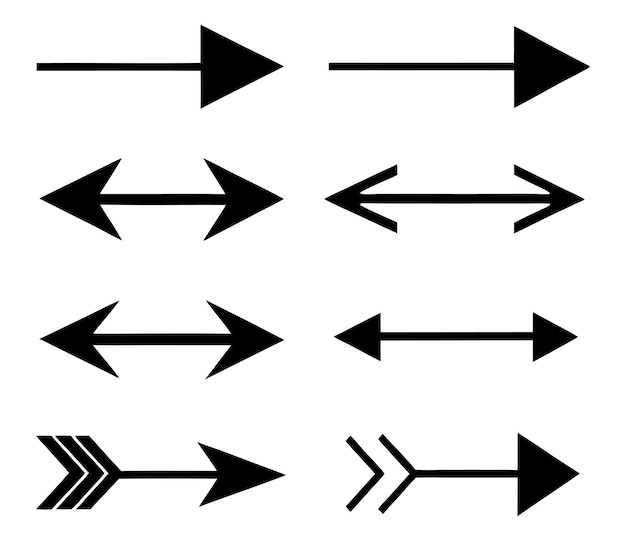 Black arrow icons set Vector