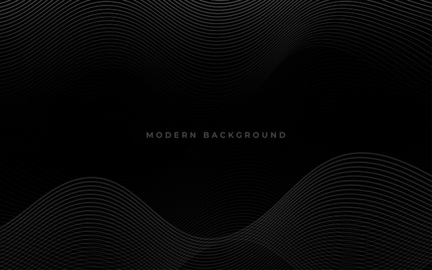 black background wave line effect modern background