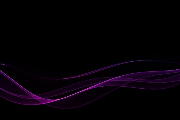 black background with shiny glowing waves abstract wave flow
