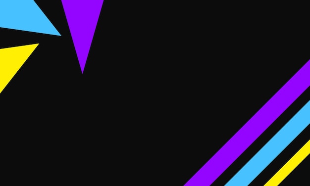 black banner design with colorful shape ornaments