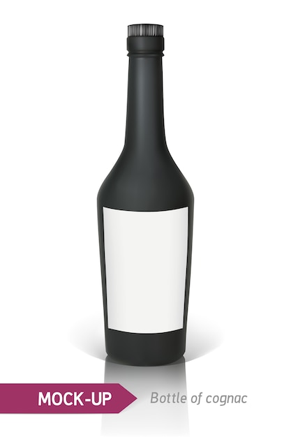 Black bottle of cognac