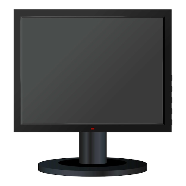Black computer monitor mockup Realistic illustration of black computer monitor vector mockup for web