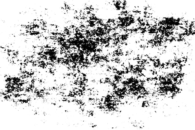 black destressed overlay grunge texture on white background vector illustration