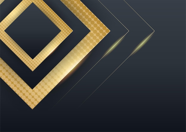 Black gold background overlap dimension abstract geometric modern. Vector illustration