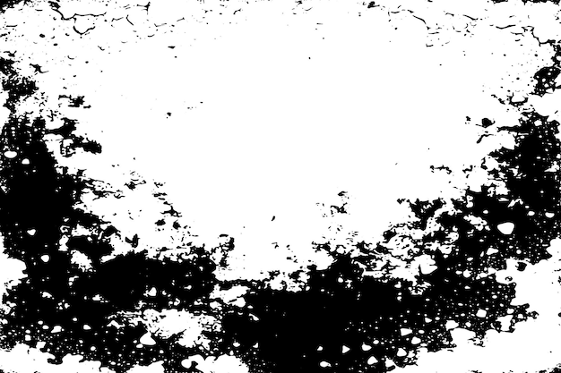 black grunge texture with heavy distressed edges vector illustration black grunge texture on white