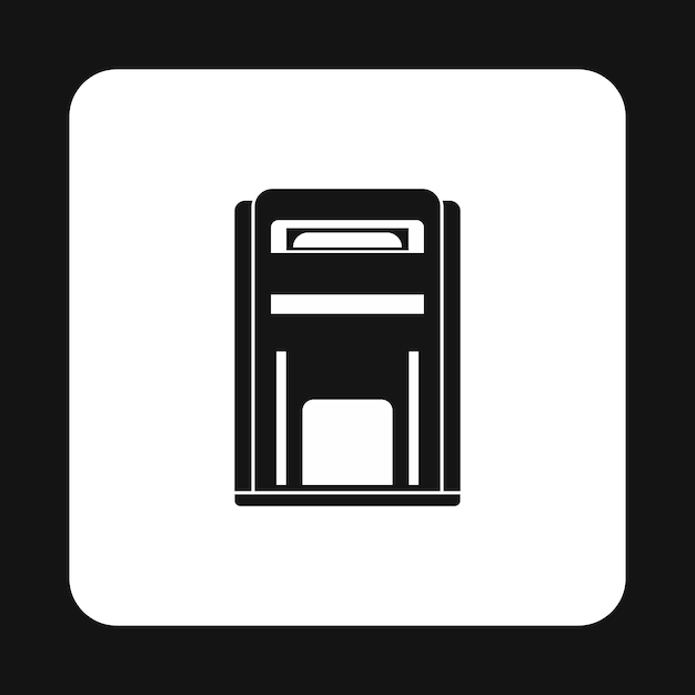 Black inbox icon in simple style isolated on white background Message symbol