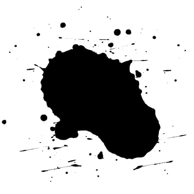 Black Ink Blot and Splatter