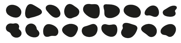Black liquid organic shapes collection