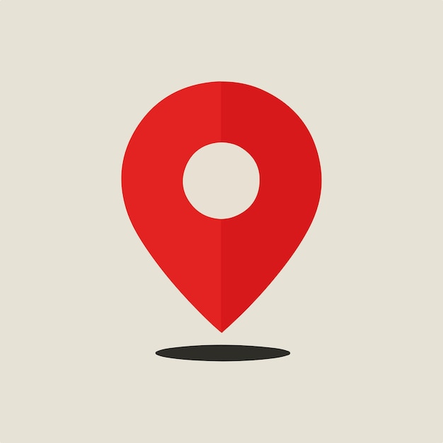 Black pin location icon on white background