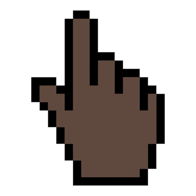 Black pointer line icon Computer mouse arrow hover click highlight screen pixel style Multicolored icon on white background