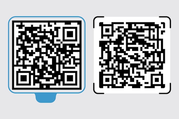 Black qr code icons isolated on white background realistic qr code for mobile app and website usage