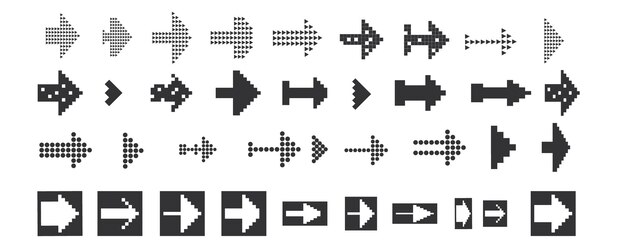 Black set icons Arrow iconVector illustration Vector Pointers Collection