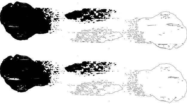 black strokes of paint isolated on a white background