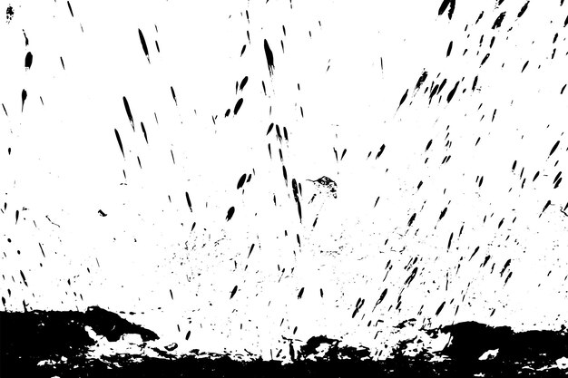 black texture of paint drops on white paper for background