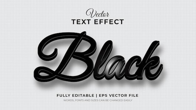 black theme text effect with 3d editable text effect