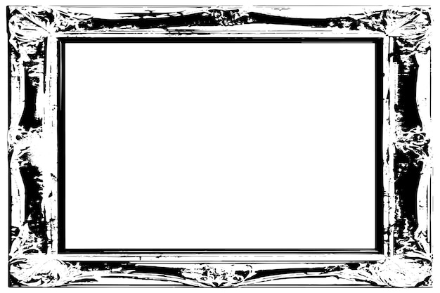 black traced horror grunge frame on white background vector illustration background texture