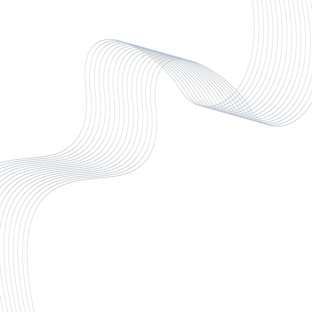Black Wavy Lines Isolated on White Abstract Background Design