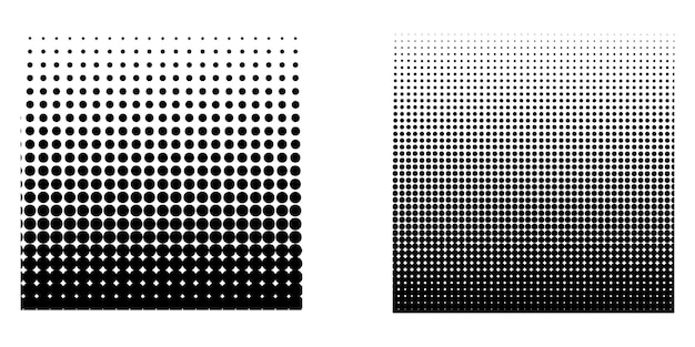 black white square halftone set