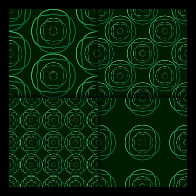 BlackGreen gradient seamless pattern set 16