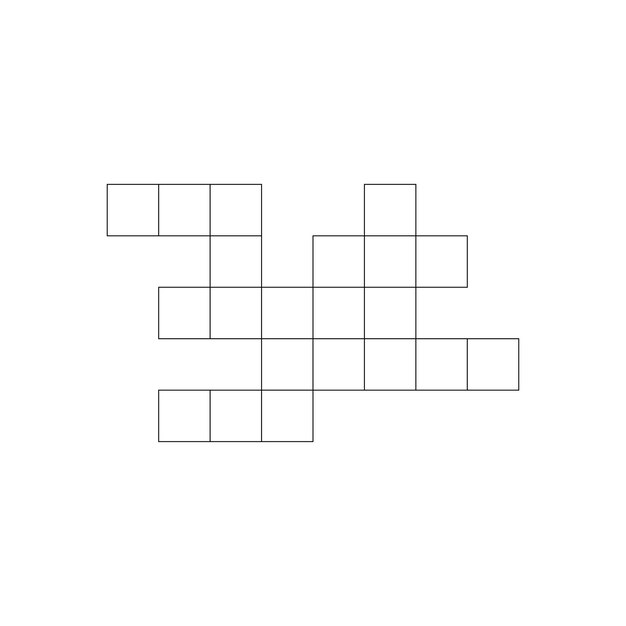 Blank crossword puzzle template crosswords game word game for social media magazine and newspaper