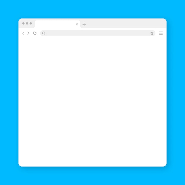 Blank web browser window with tab toolbar and search field Modern website internet page in flat style Browser mockup for computer tablet and smartphone Vector illustration